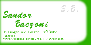 sandor baczoni business card